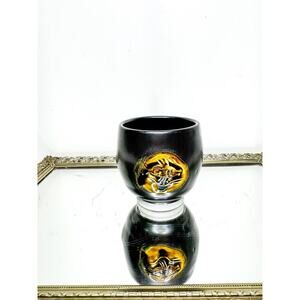 Vintage Japanese Pottery Sake Cup with Unique Fish Design, Signed SPAIN